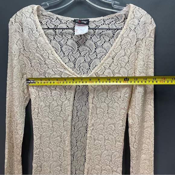 Vintage 60’s? Cream coloured button front cardigan paisley crocheted lace - Picture 11 of 13